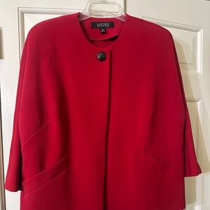 Kasper | Women’s Red Blazer | Size XL | NWT | One-Button Closure | 3/4 Sleeve